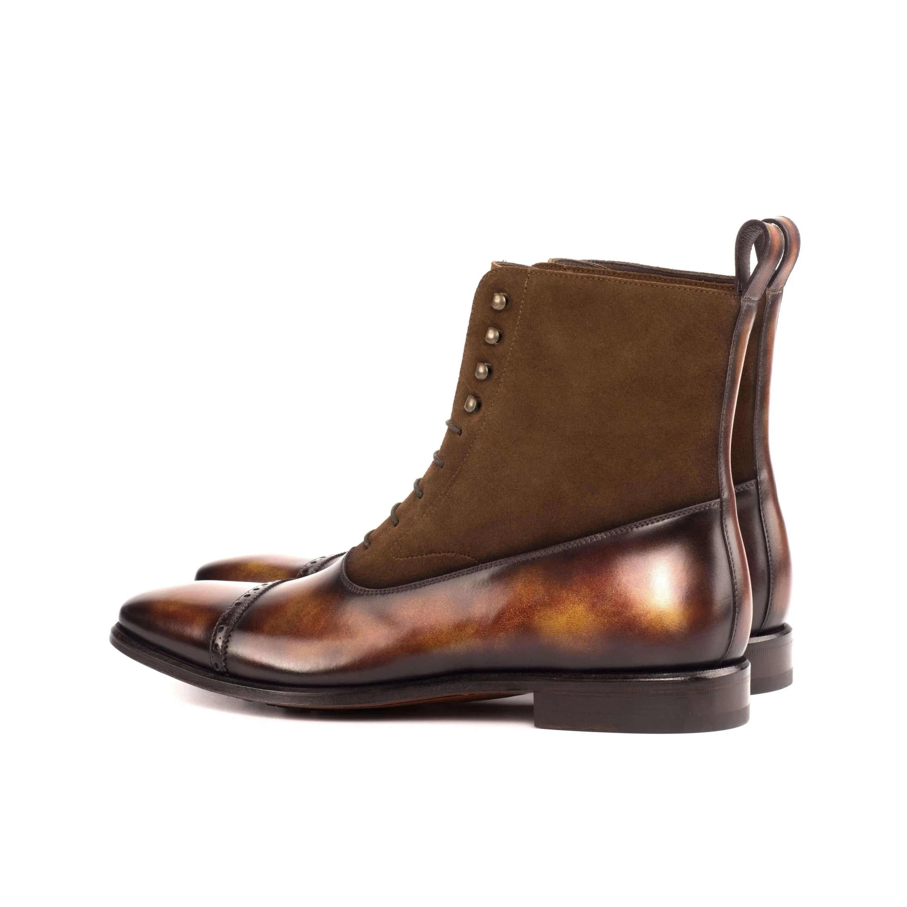 Chavez Patina Balmoral Boots II in brown leather and suede