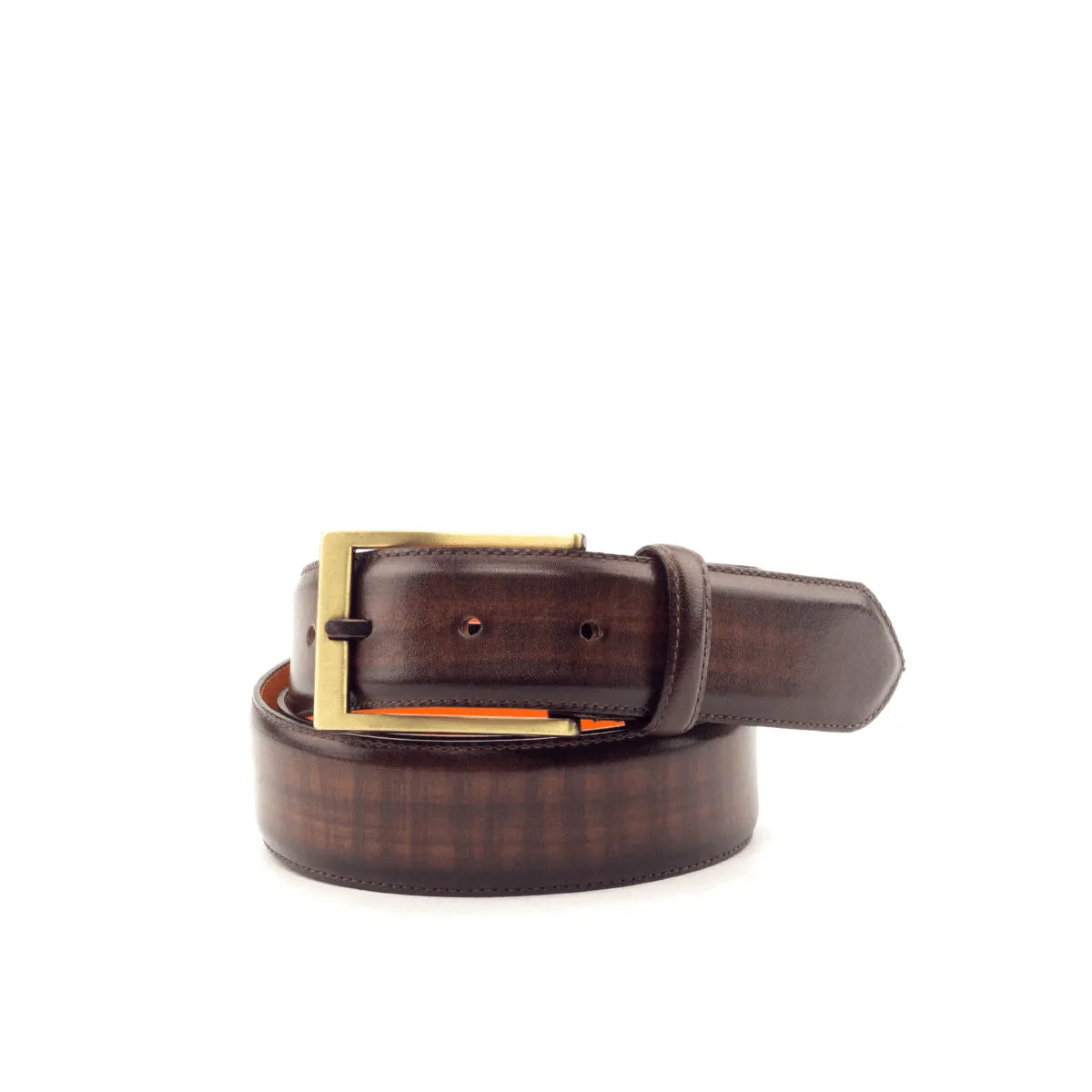 Cheung Patina Hampton Belt II with brown leather and gold buckle