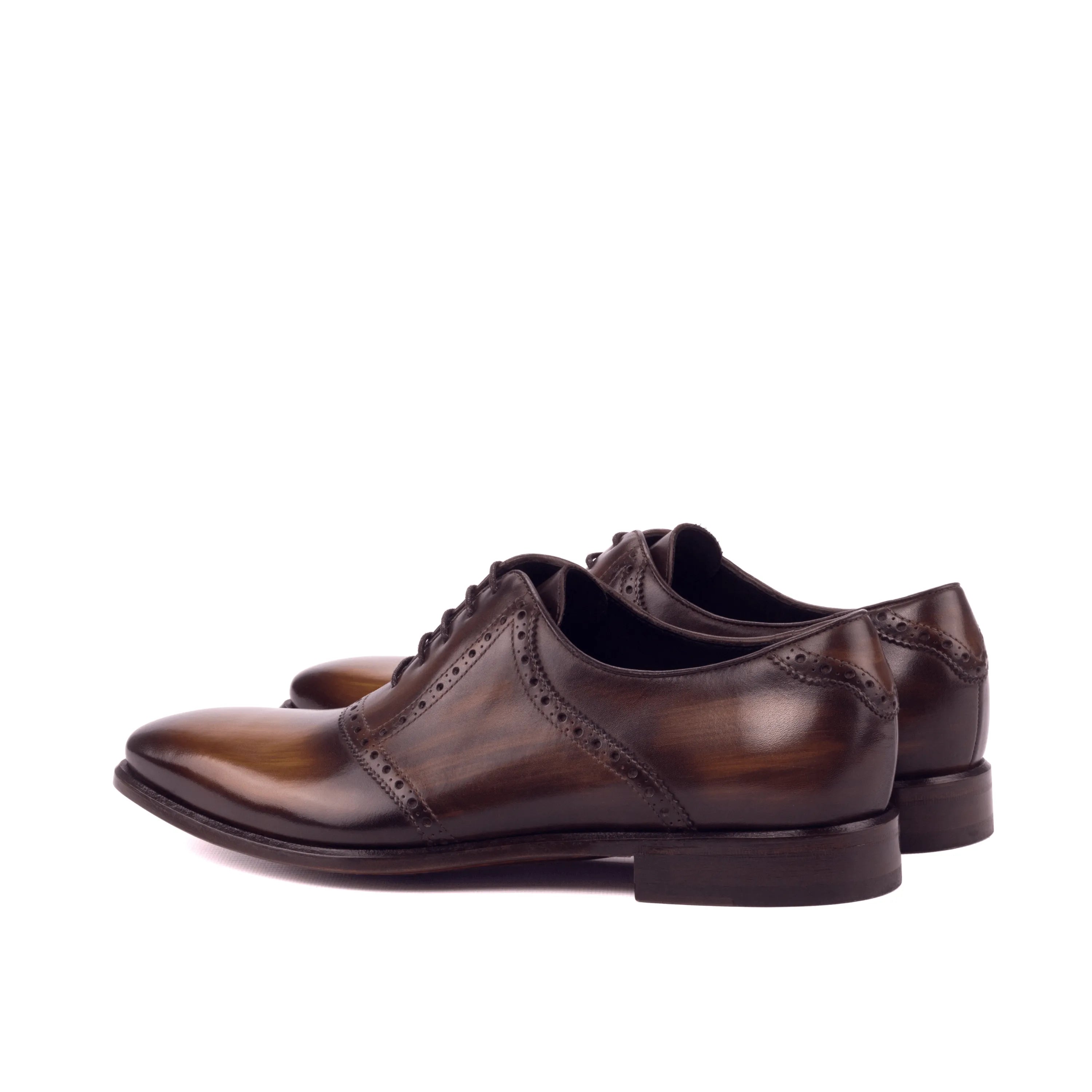 Chhota saddle patina brown leather dress shoes