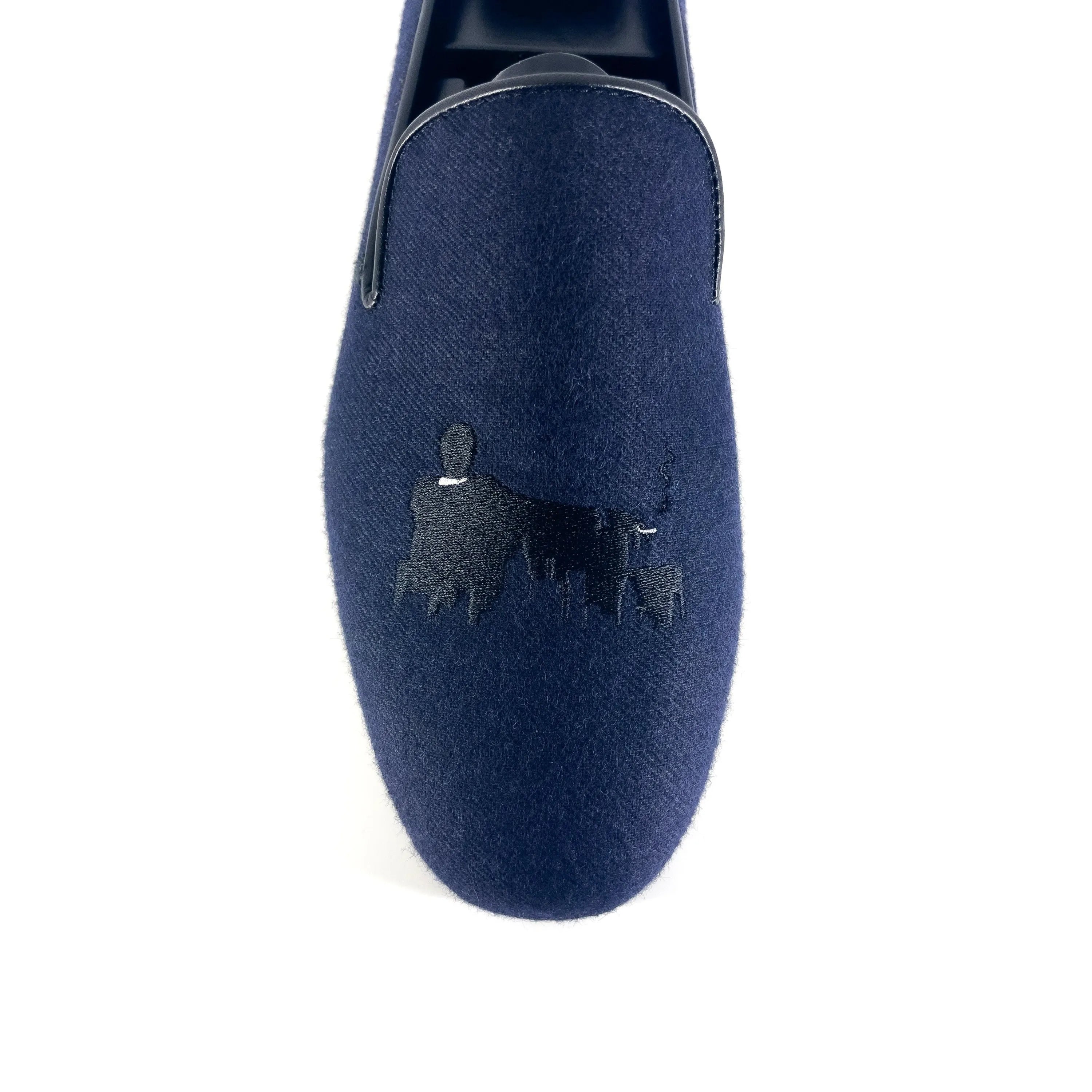DDrapper wellington slipon II navy blue loafer with black design, leather sole