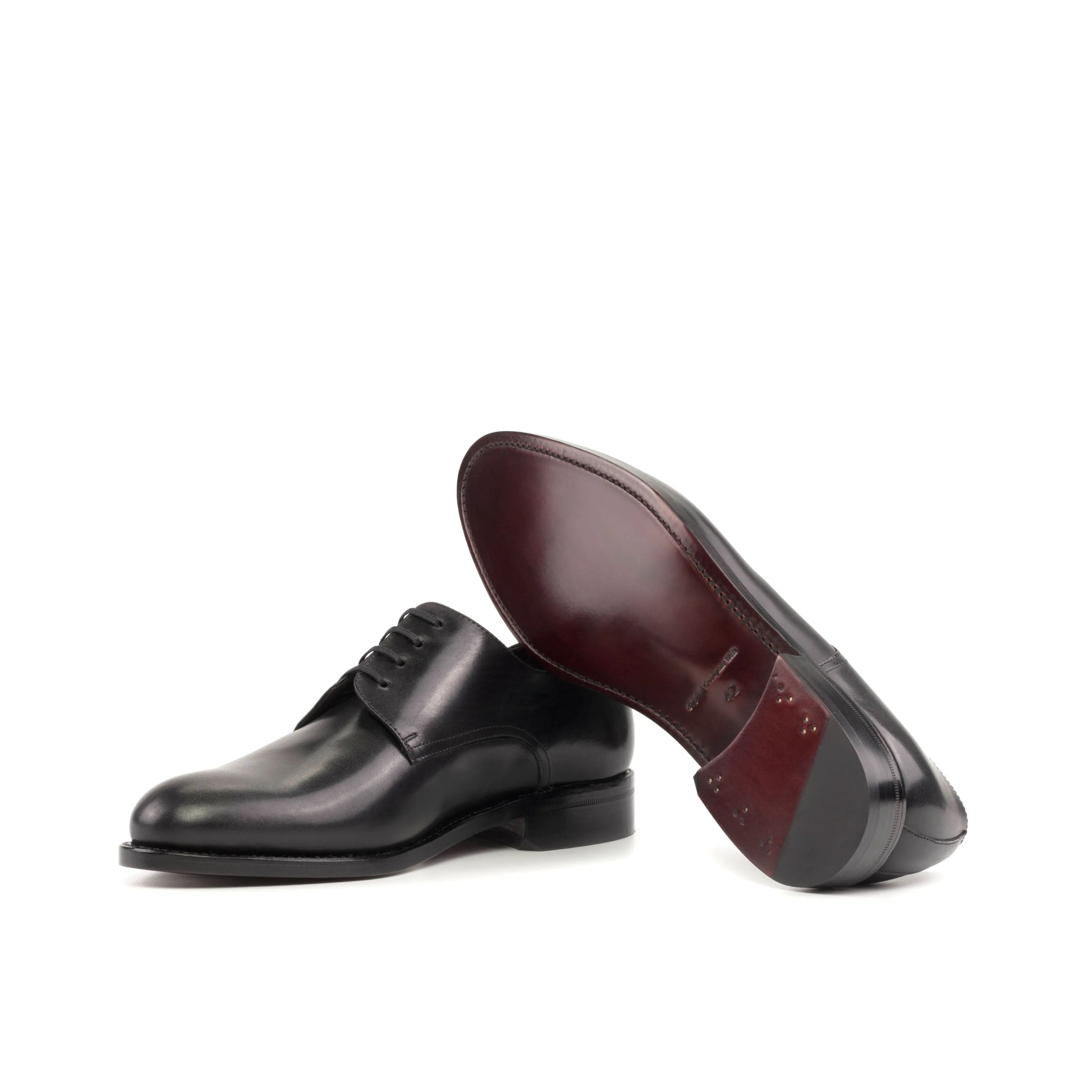 Pair of black leather Edanos Derby shoes II in fast lane style