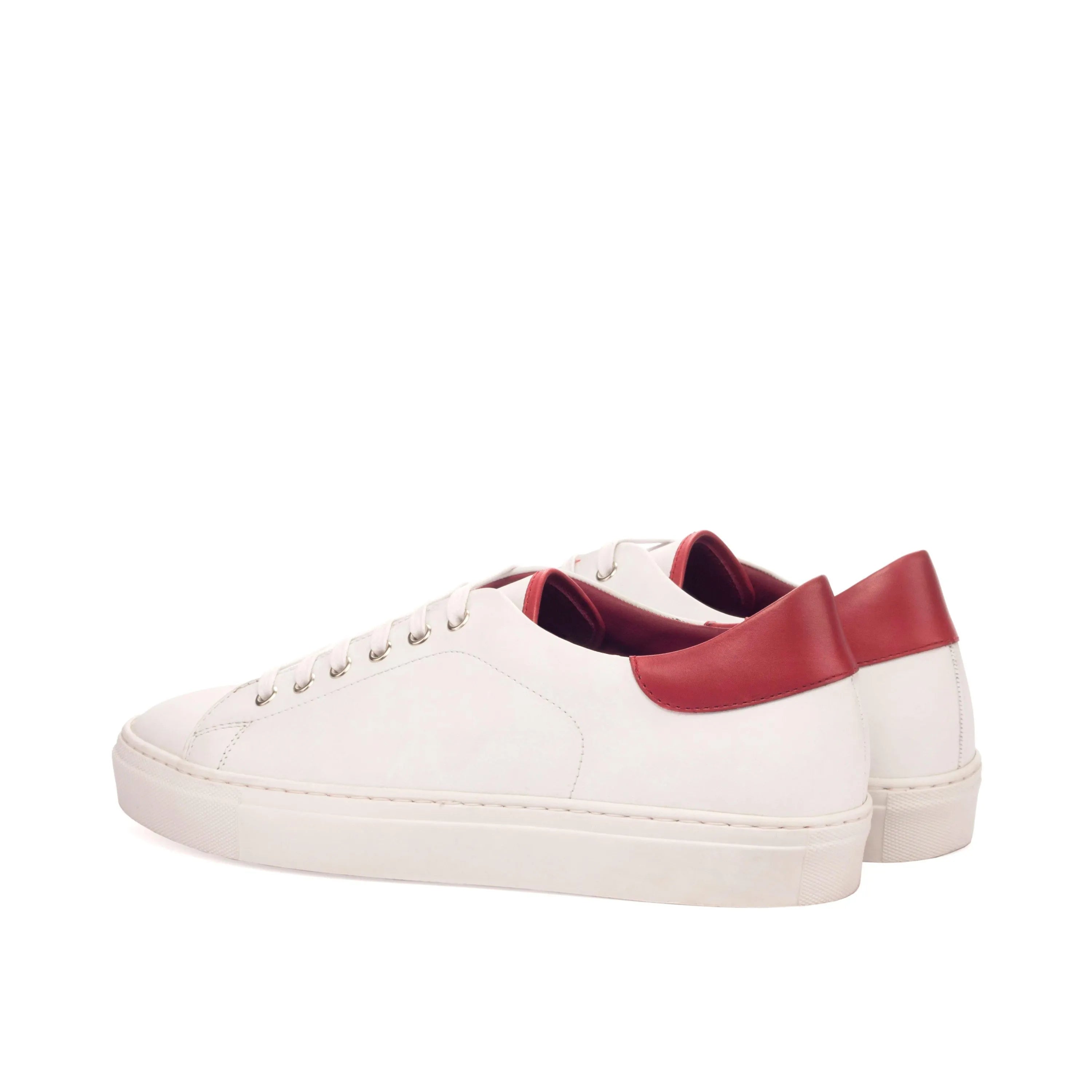 White Fridays Trainer Sneakers with red heel detail on cupsole trainer