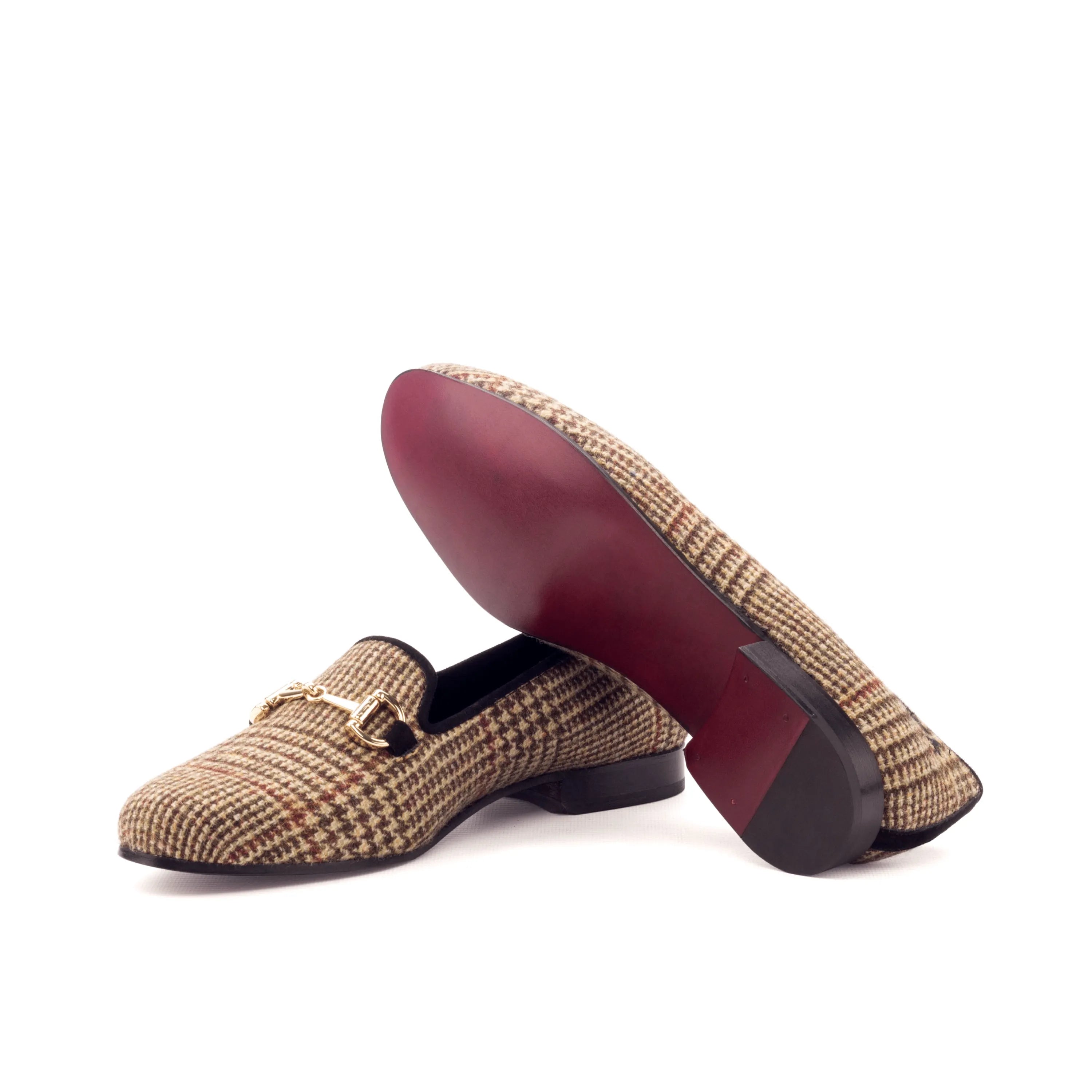 Georgia Rose womens slip-on II tweed loafer with red sole