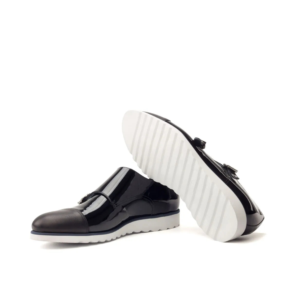 Hero Double Monk patent leather double monk strap shoes