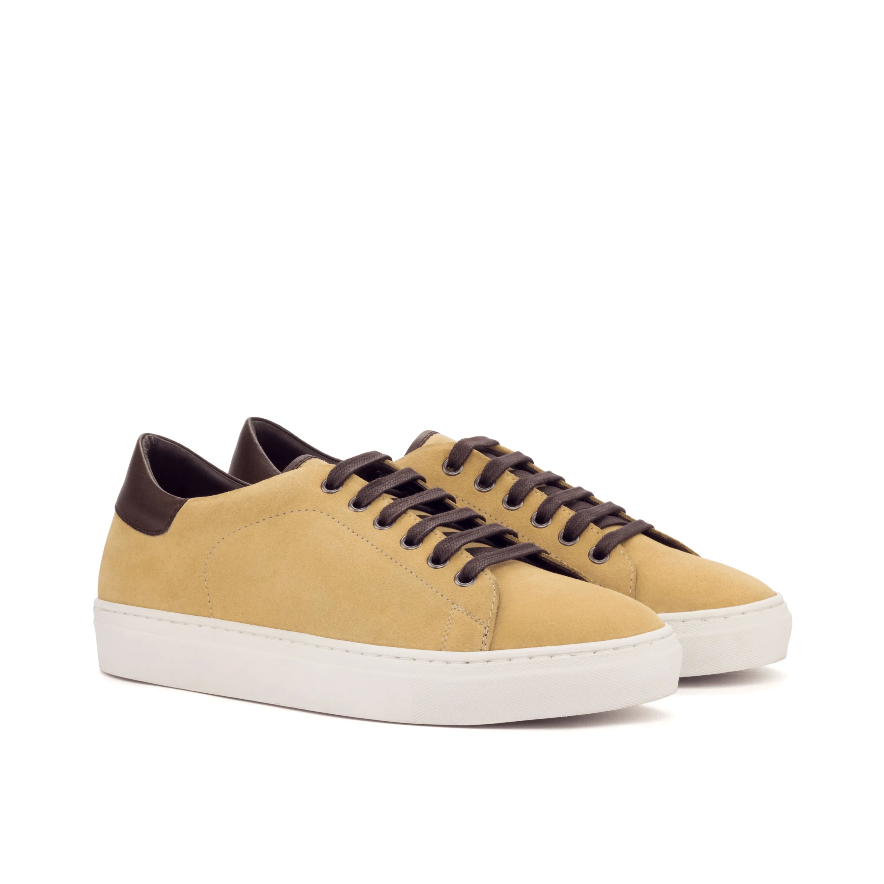 Tan Homer Trainer Sneaker with brown accents on leather