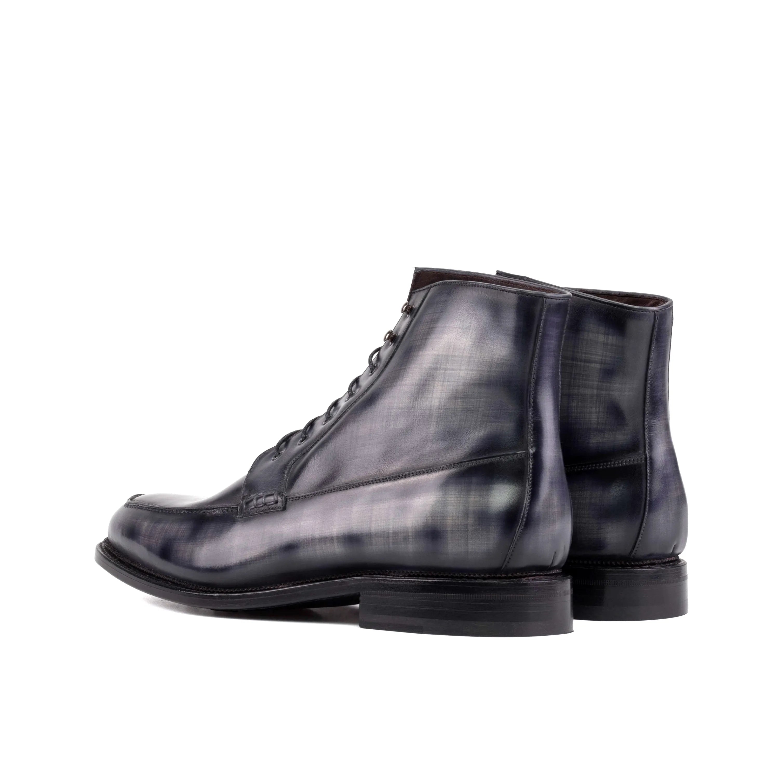 Pair of gray leather Jarvis Patina Moc Boots