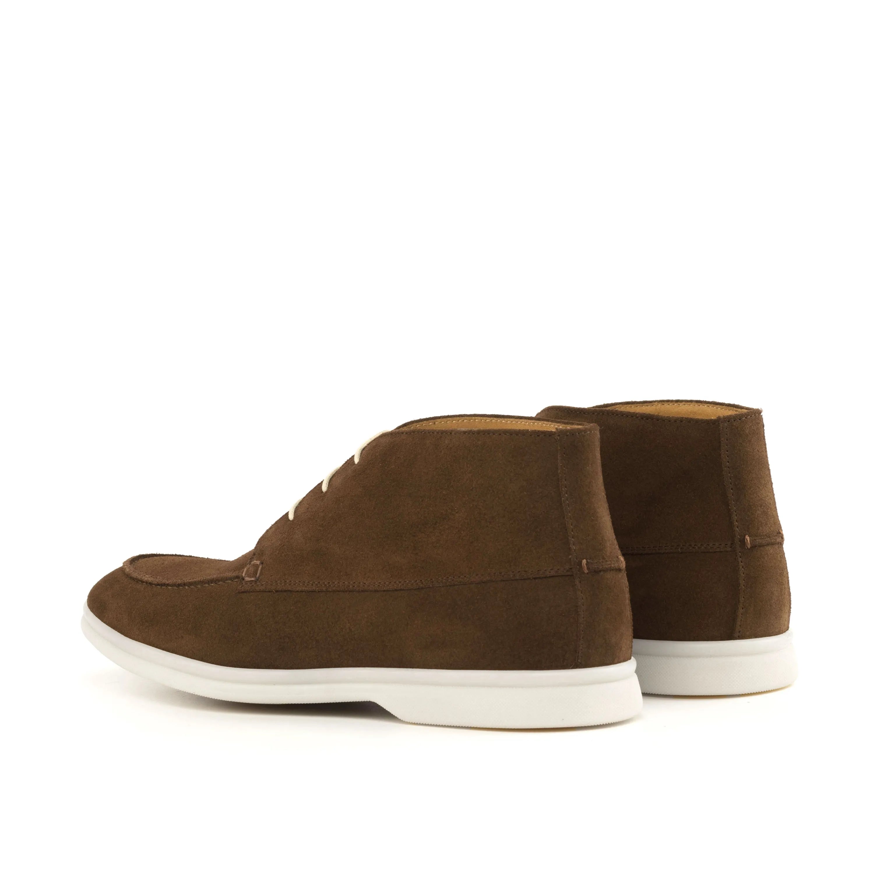 Java Moc Flex Laced Boots II brown suede moccasin back view