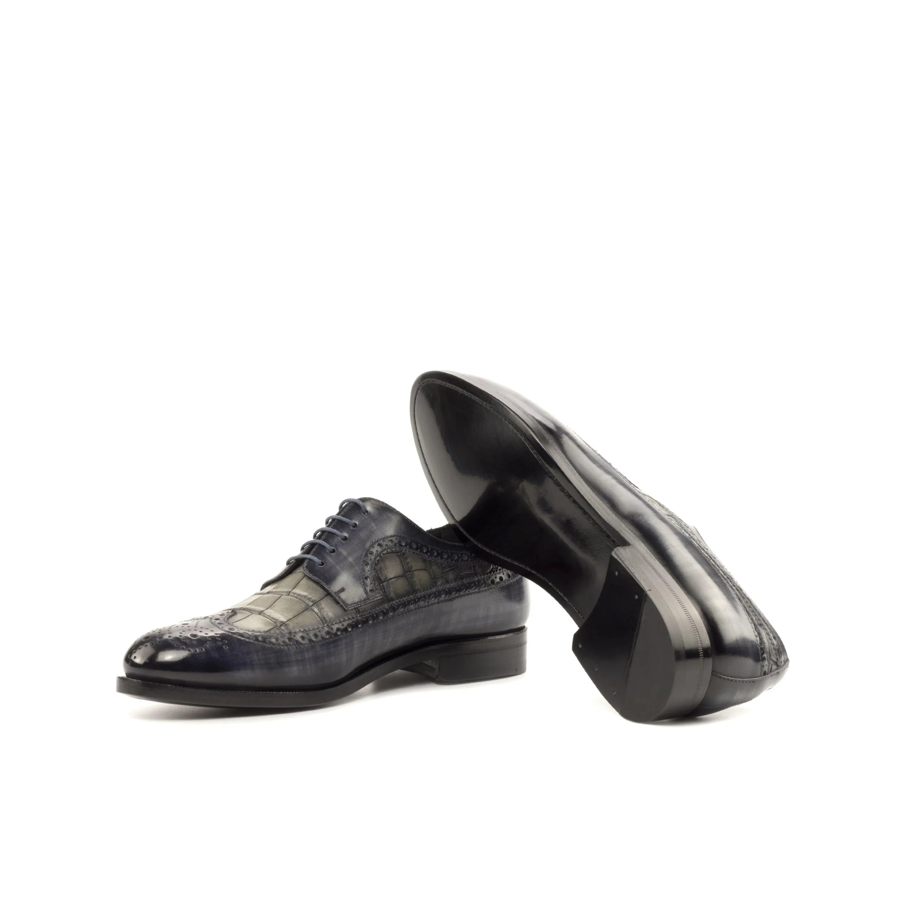 Javis patina longwing blucher pair of leather dress shoes
