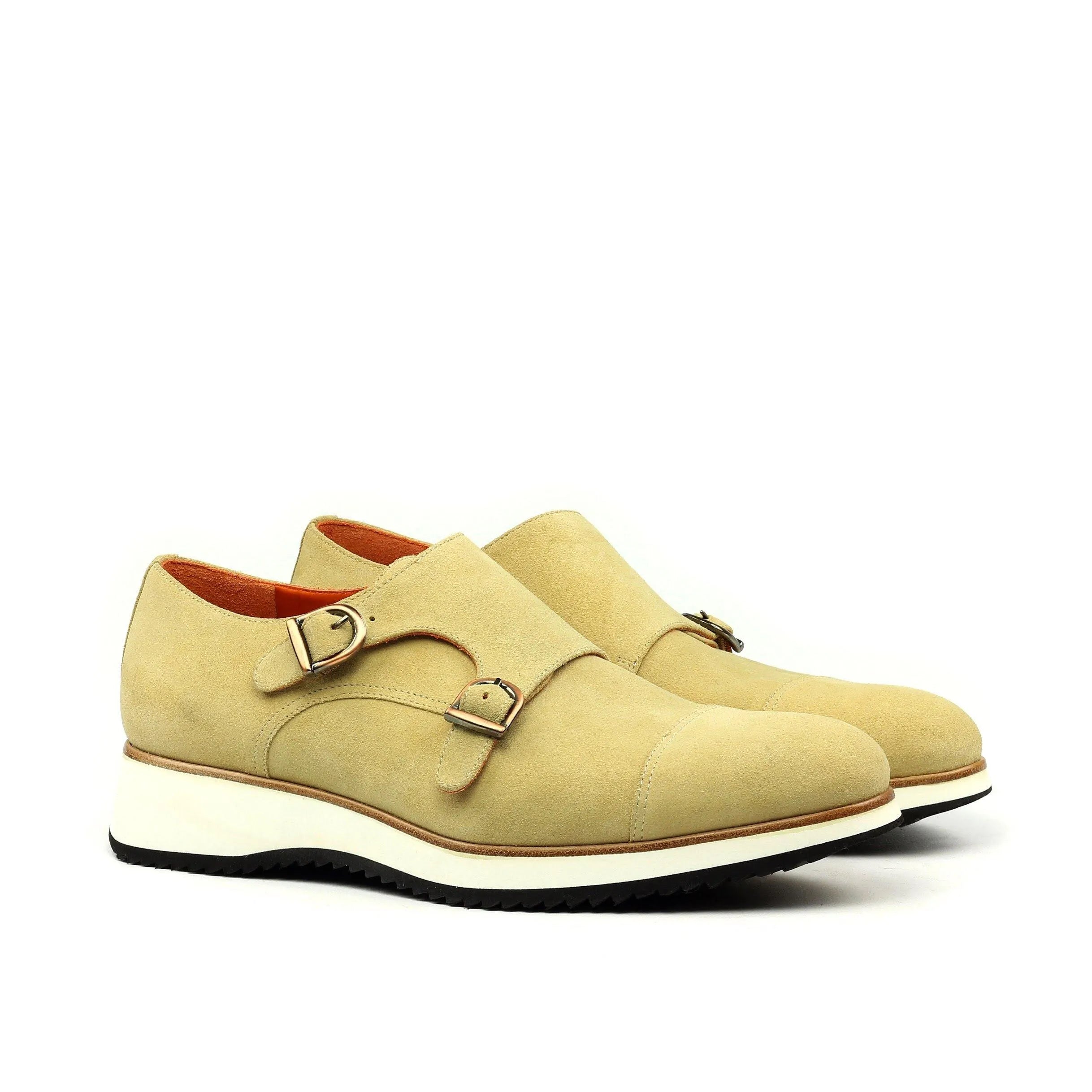 Johndow Double Monk beige double monk strap shoes