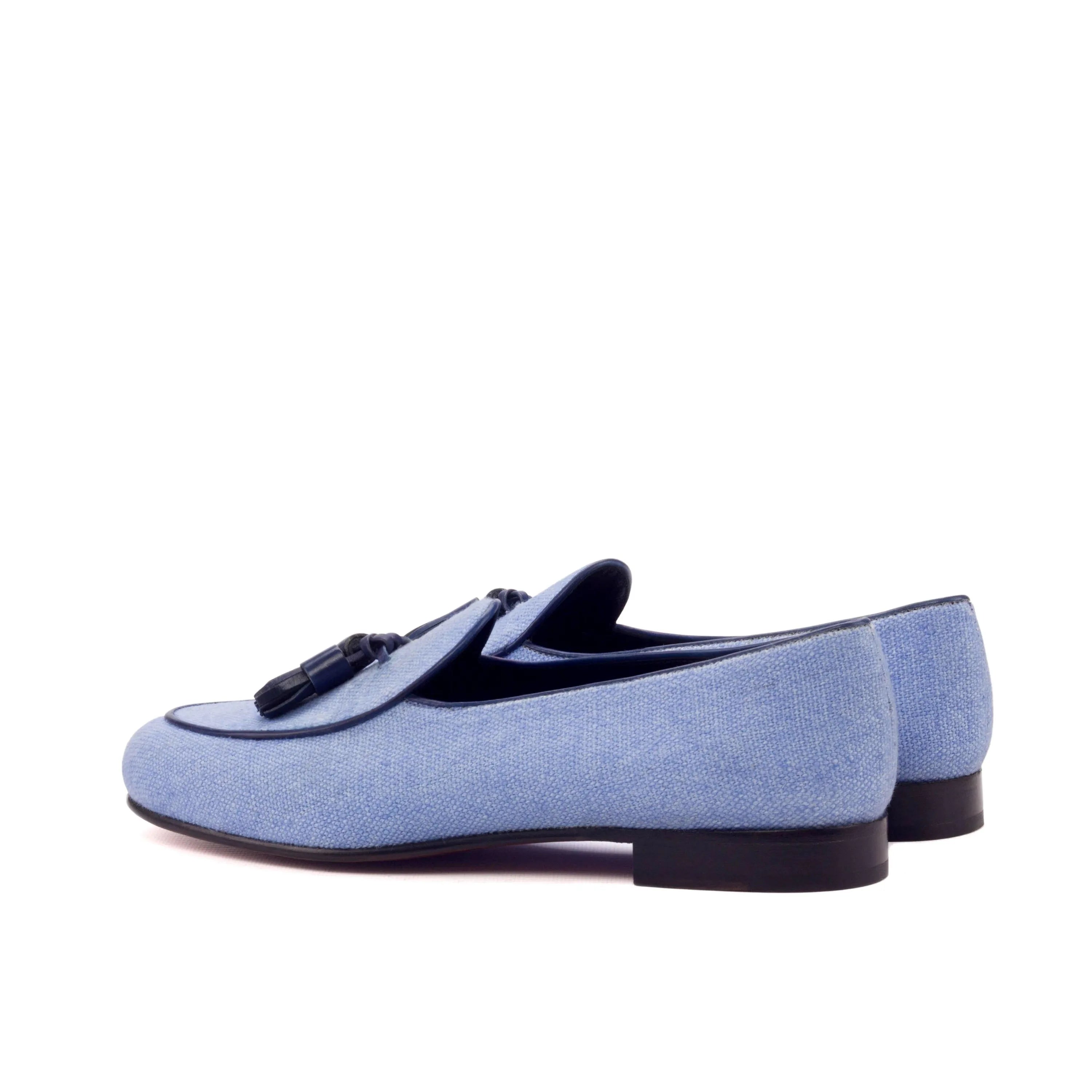 Lee Belgian slipper in light blue tassel loafers