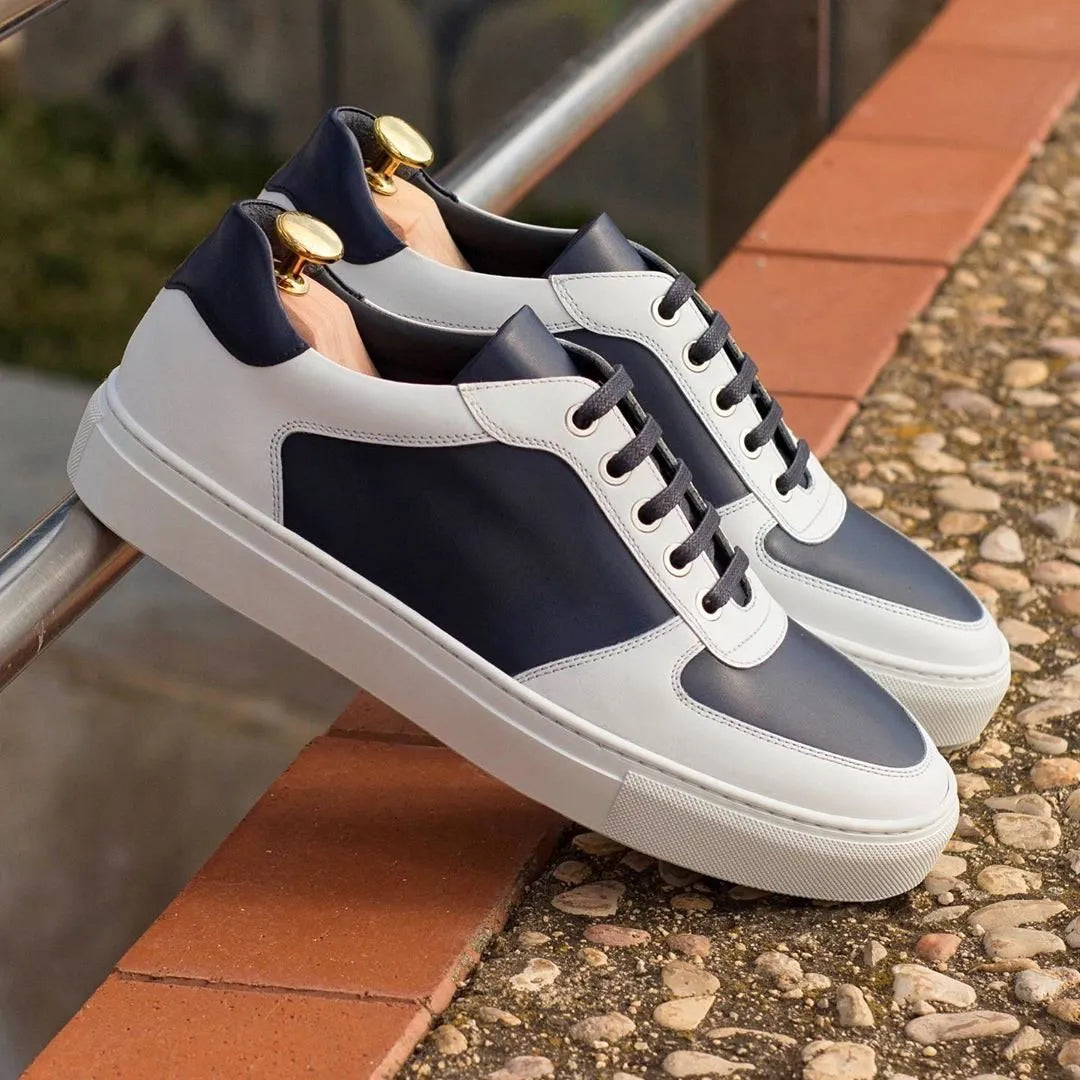 Lonis Low two-tone leather trainer sneaker for men