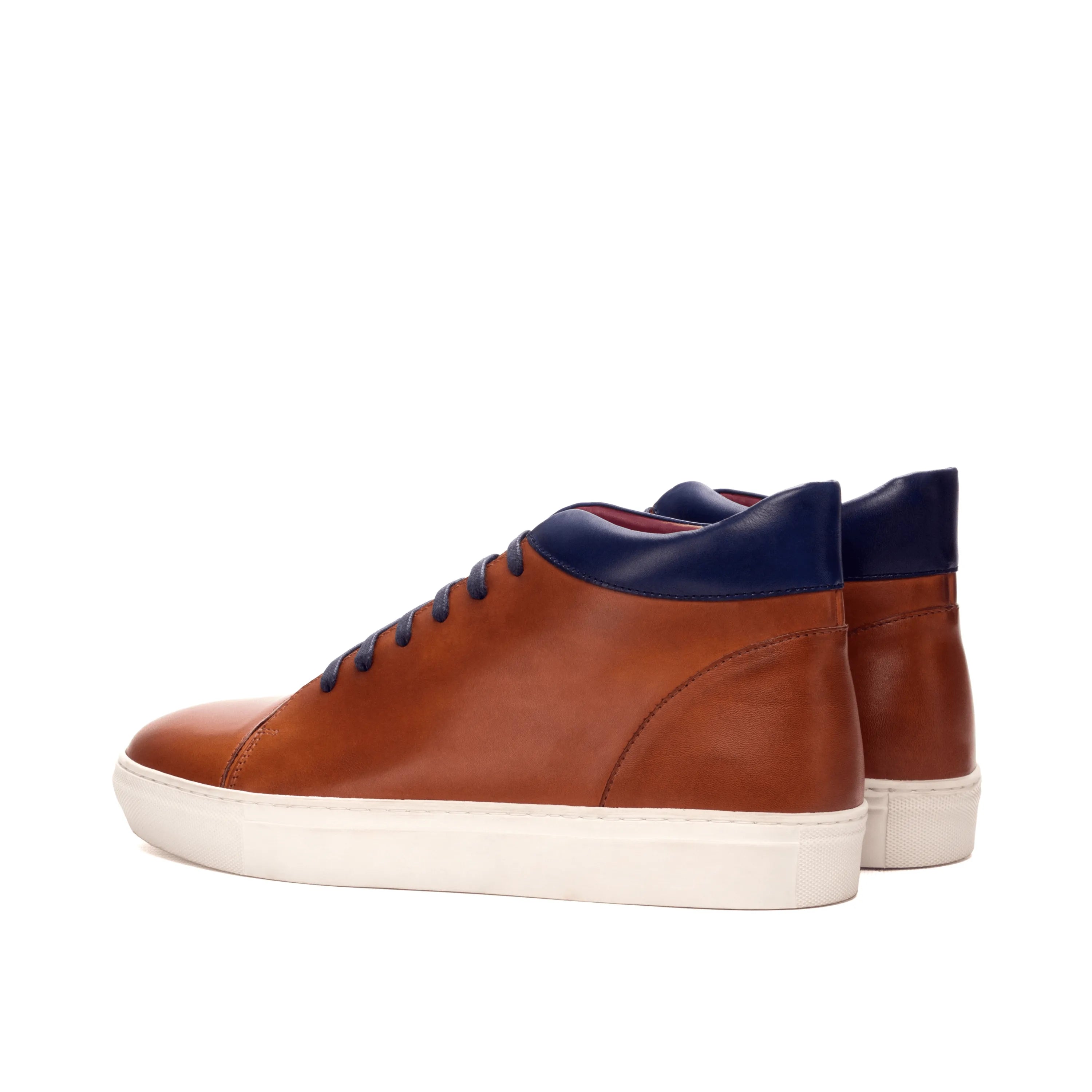 Manny high brown leather trainer sneaker in painted calf