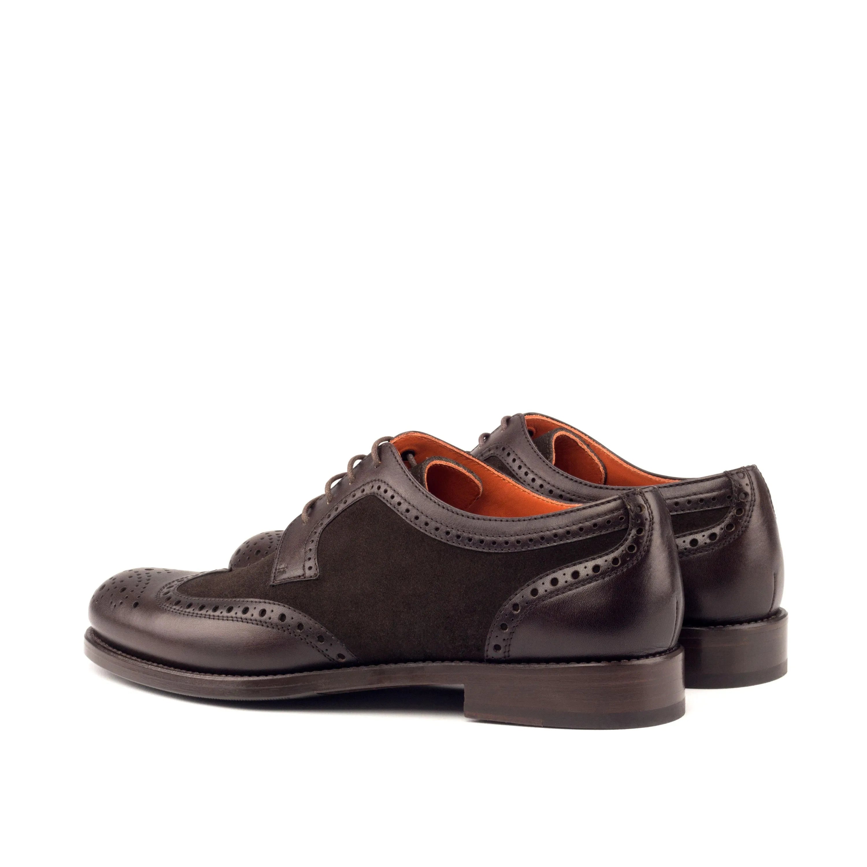Marlene ladies derby wingtip II brown leather suede blucher shoes