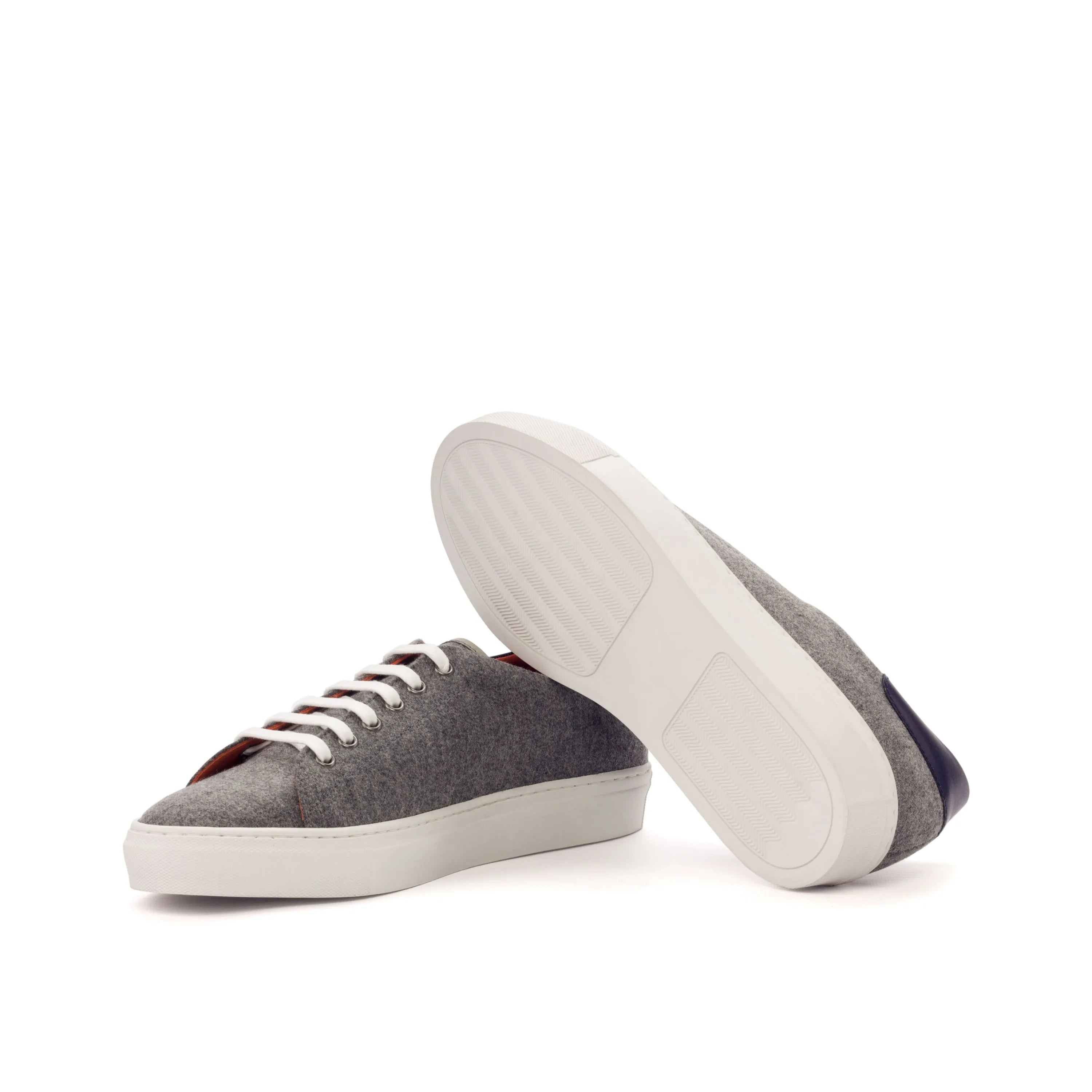 Gray Paldo Trainer Sneakers with suede upper and white cupsole