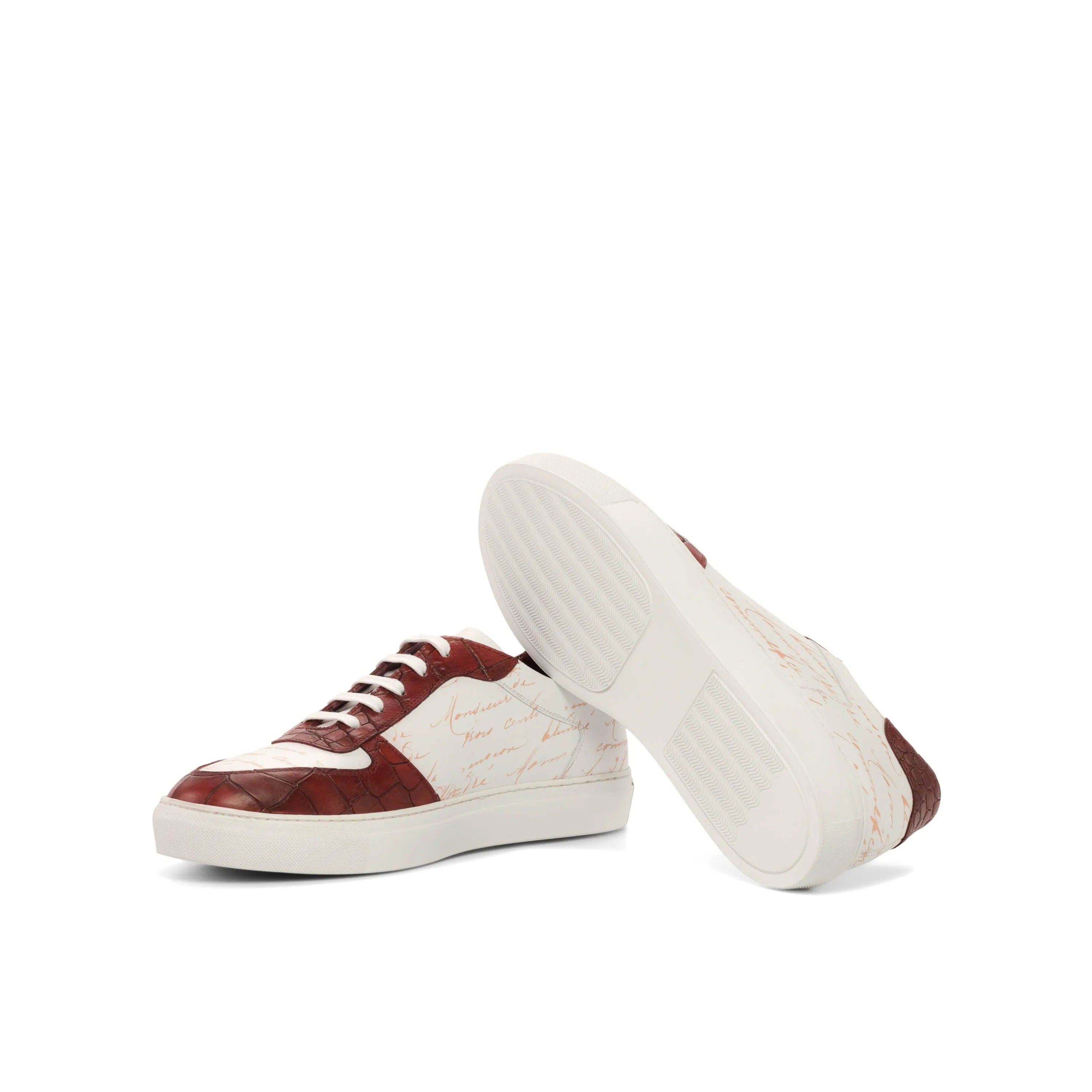 Philosopher low burgundy and white trainer sneakers for men