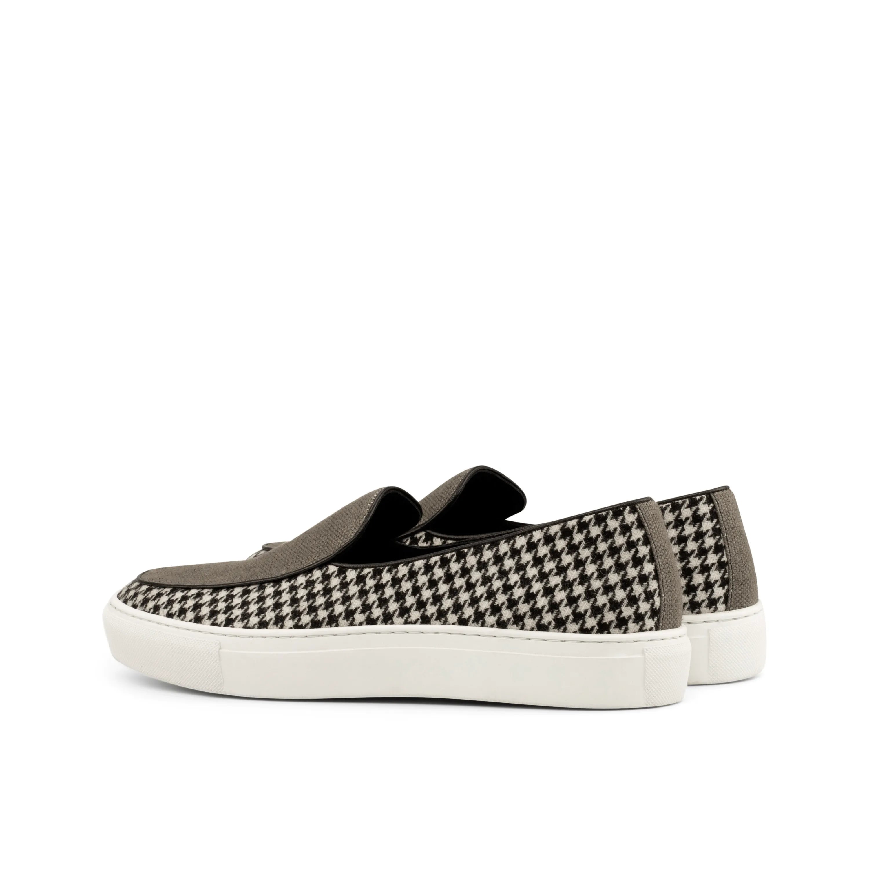 Proctor Belgian sneaker in houndstooth slip-on design