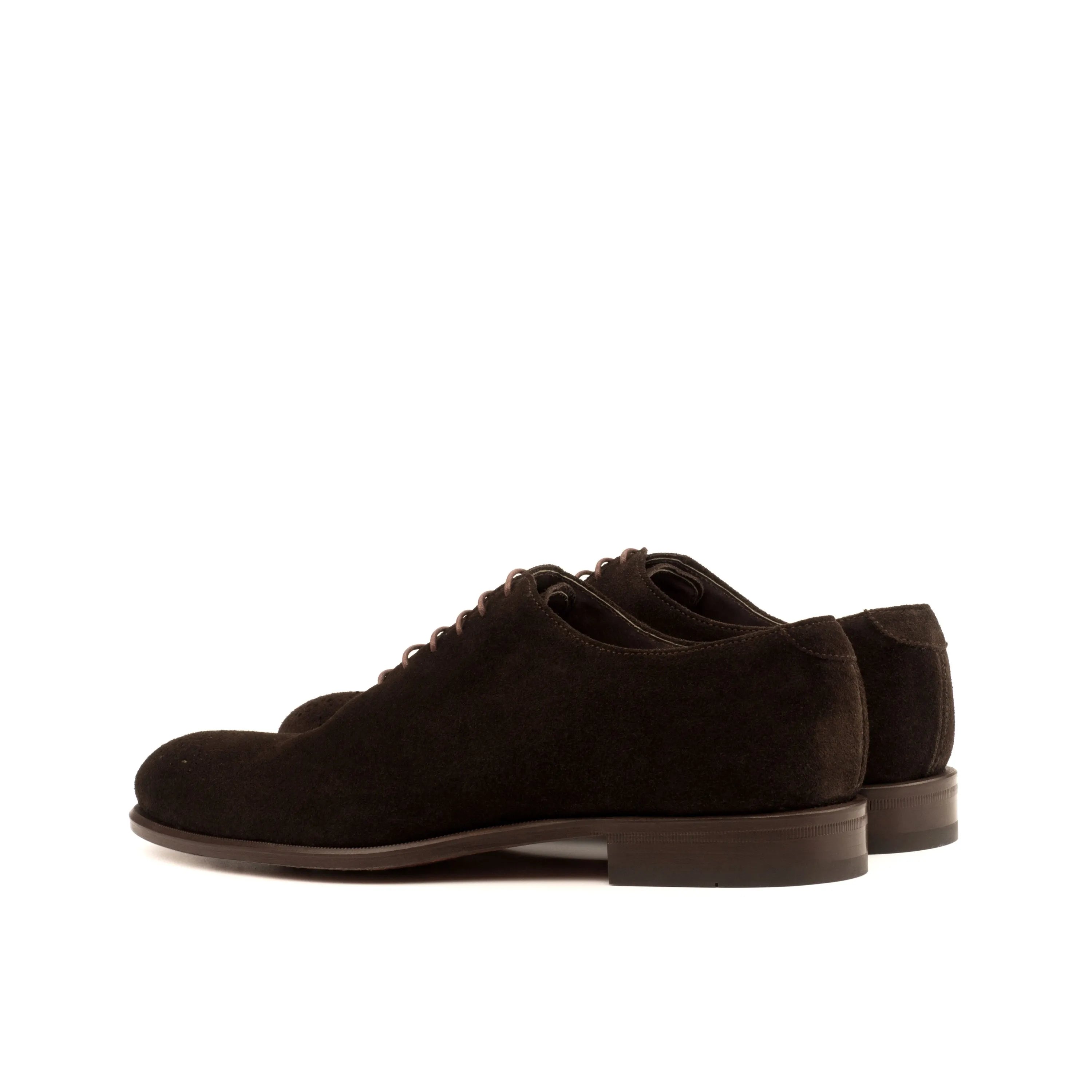 Pair of brown suede Ronelio Wholecut Shoes back view