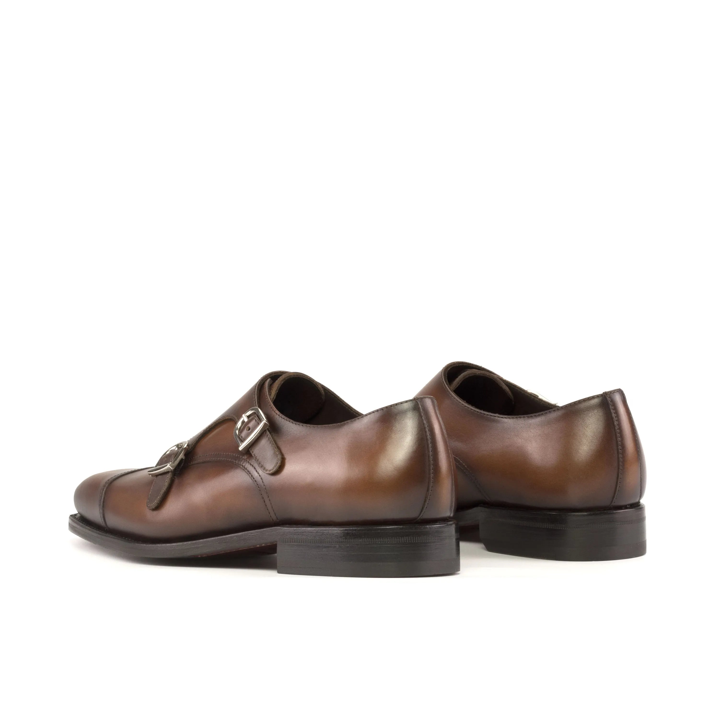 Rosirto Double Monk II brown leather double monk shoes