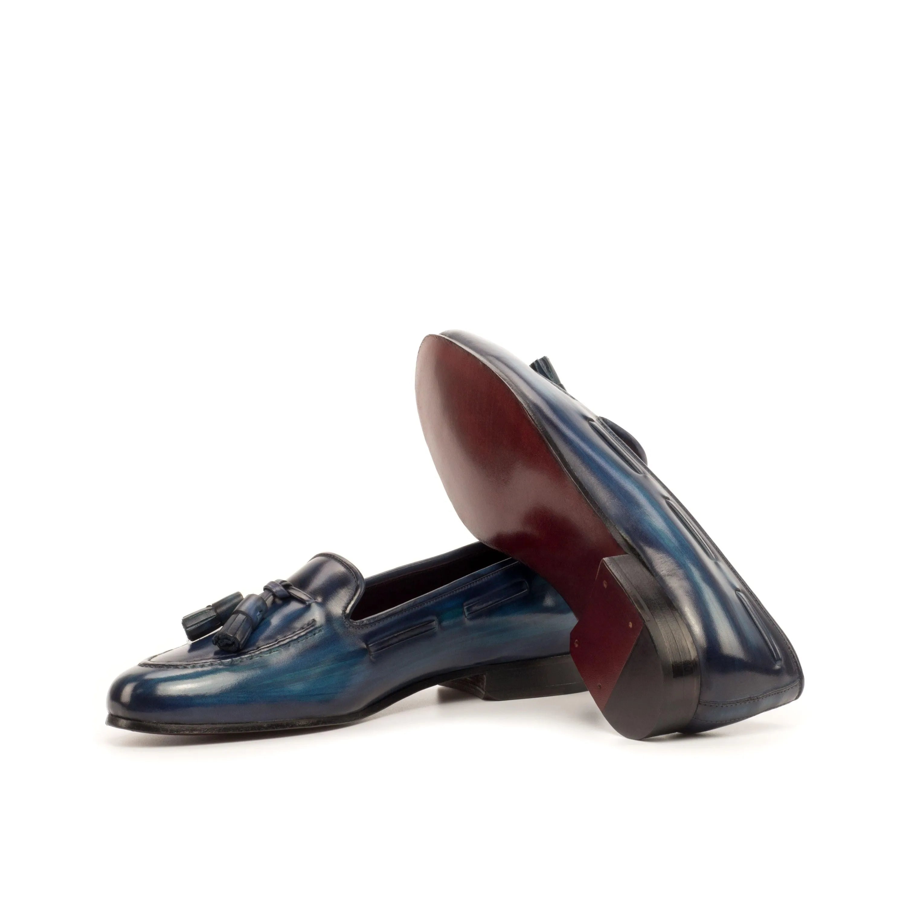 Sanjose Rose patina ladies slipon II blue leather tassel loafers