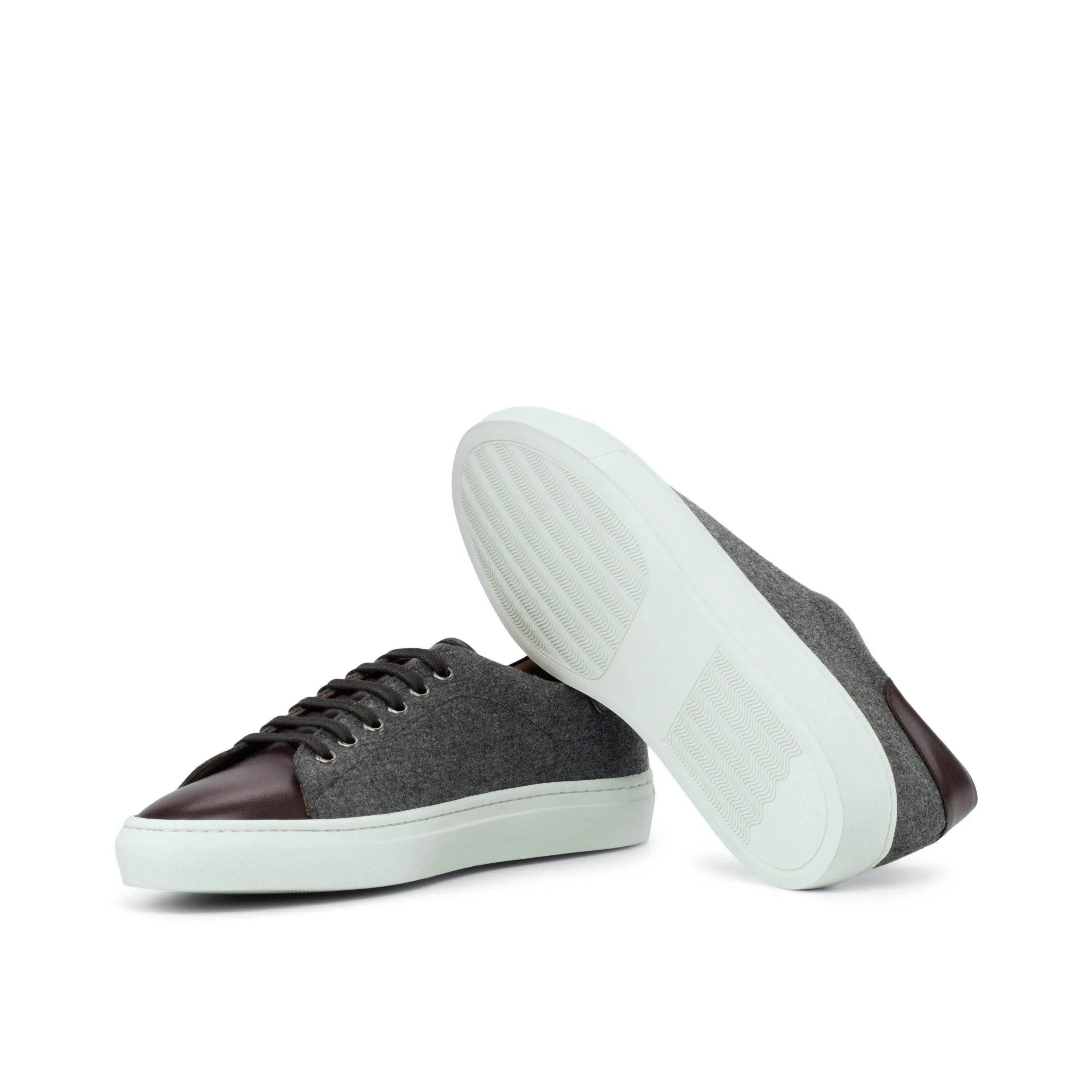 Gray and brown Supera Trainer Sneakers with cupsole design