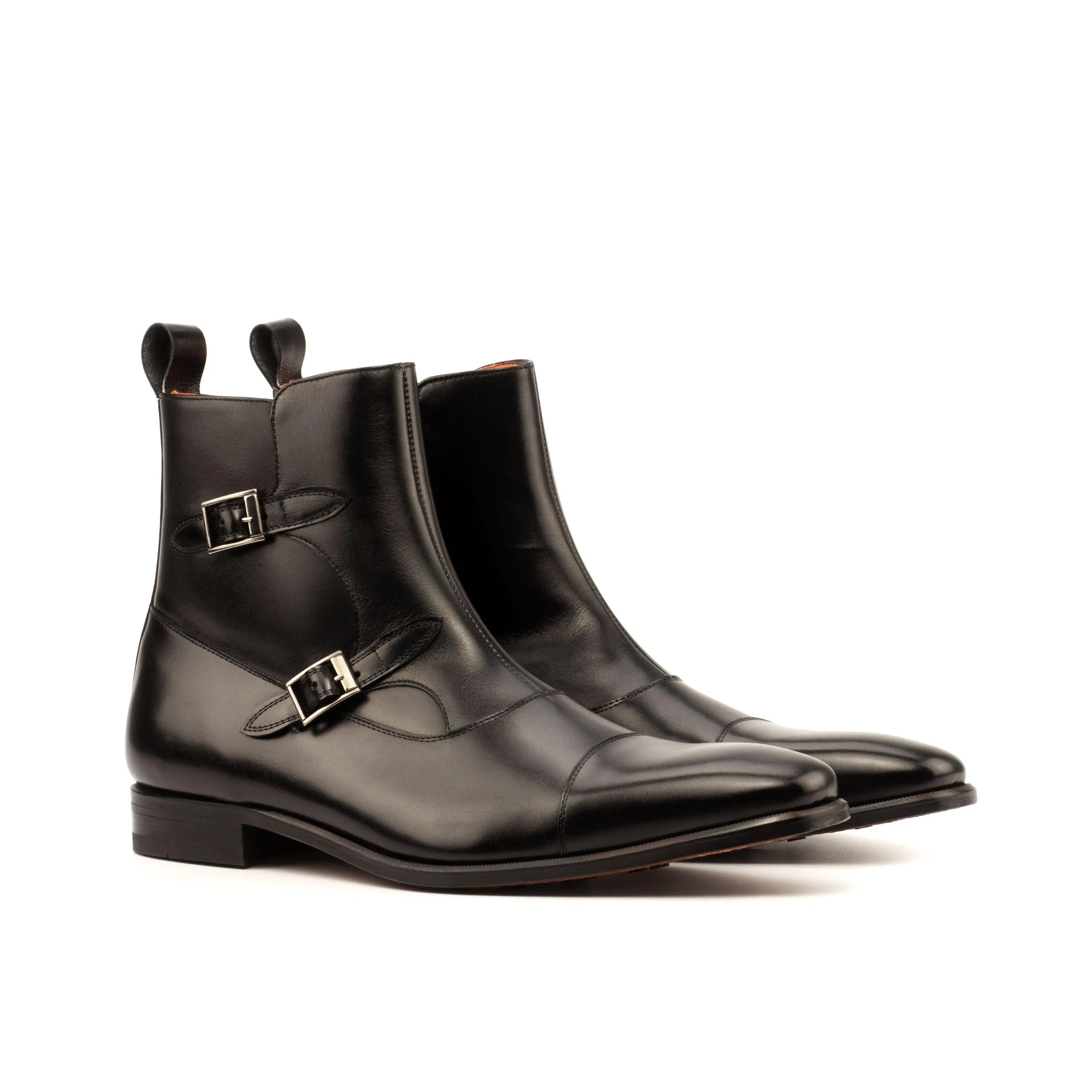 Pair of black leather T90 Octavian Boots II monk strap boots