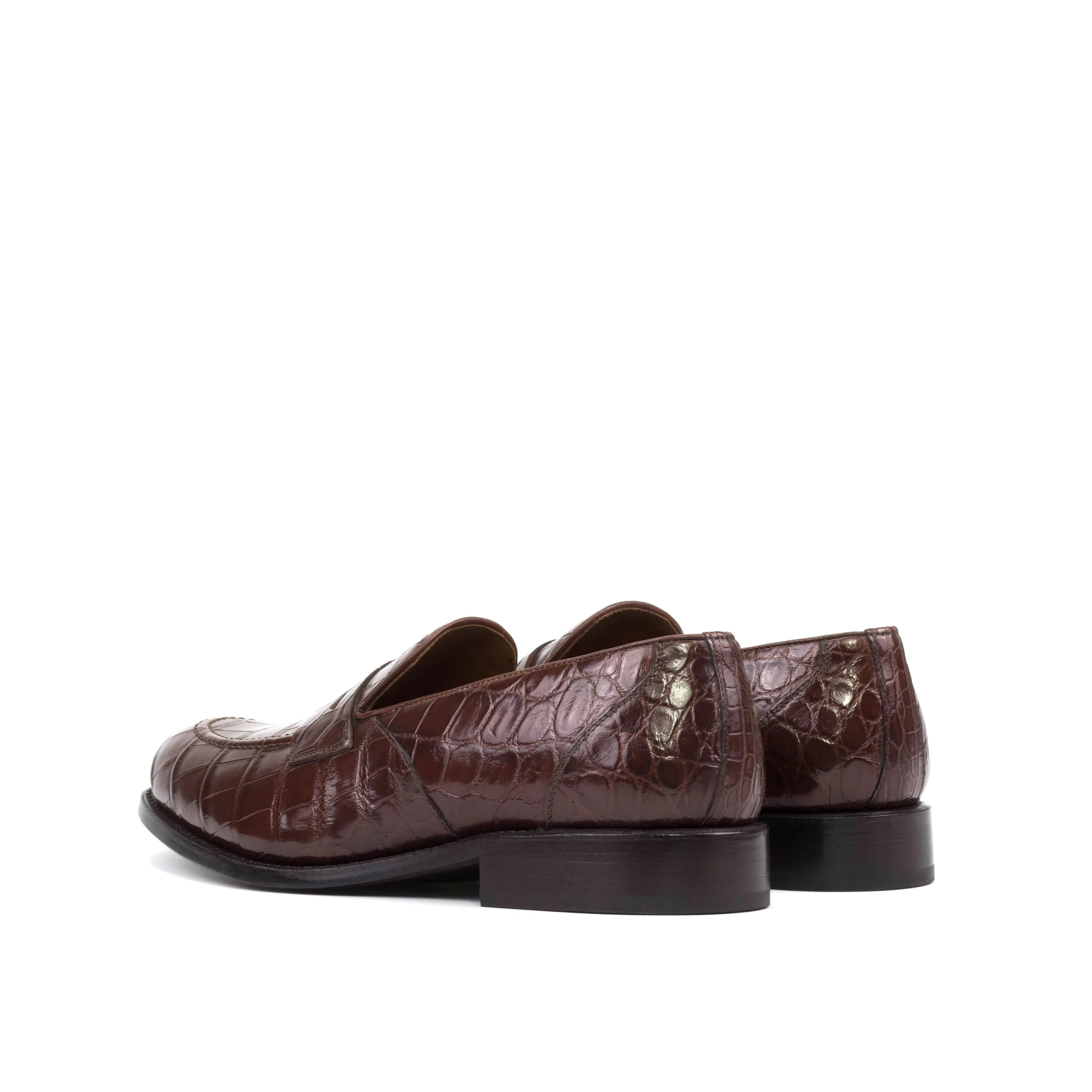 TheDon Alligator Loafers II in brown crocodile-patterned leather