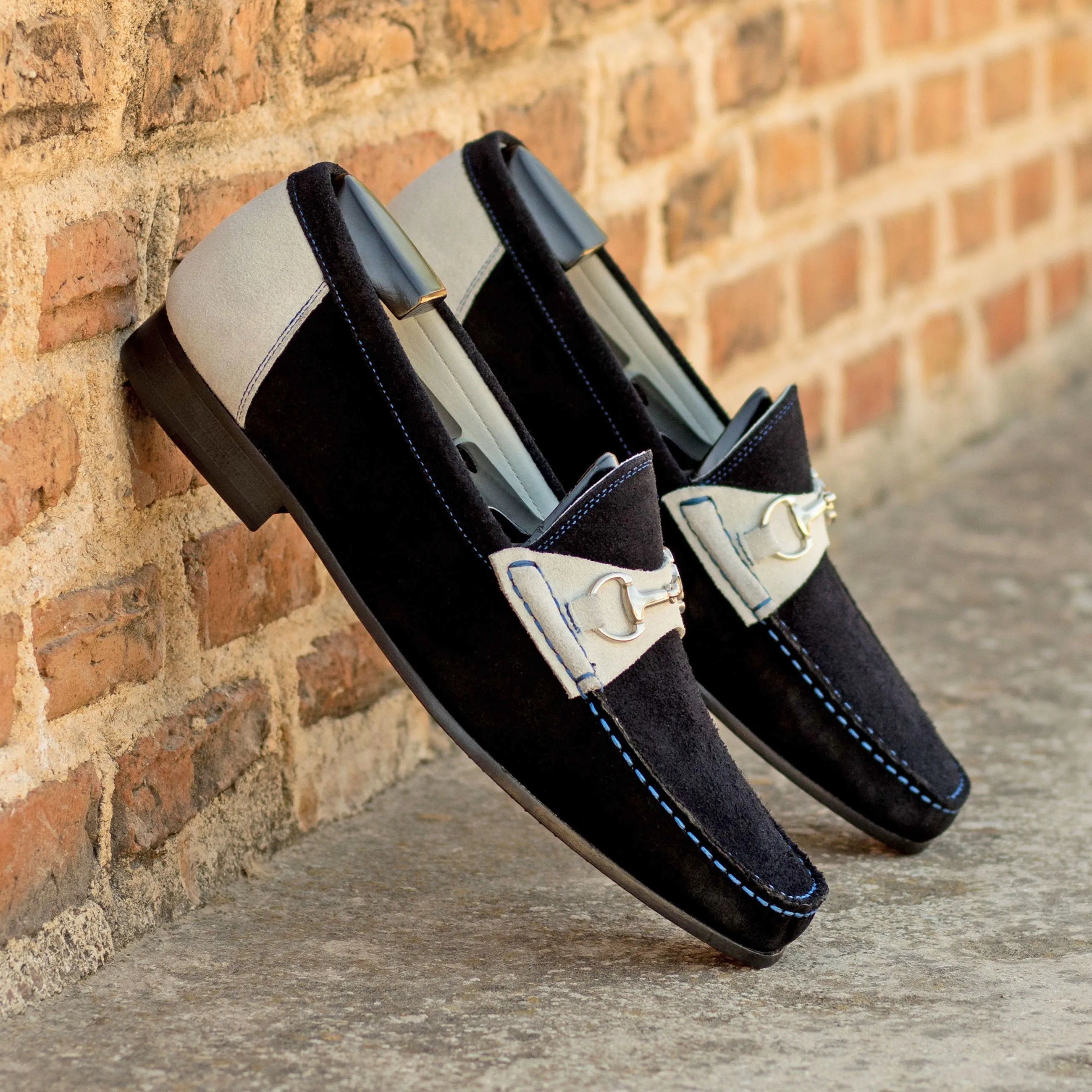 Timzy Moccasin two-tone suede loafers, luxury bespoke shoes for men