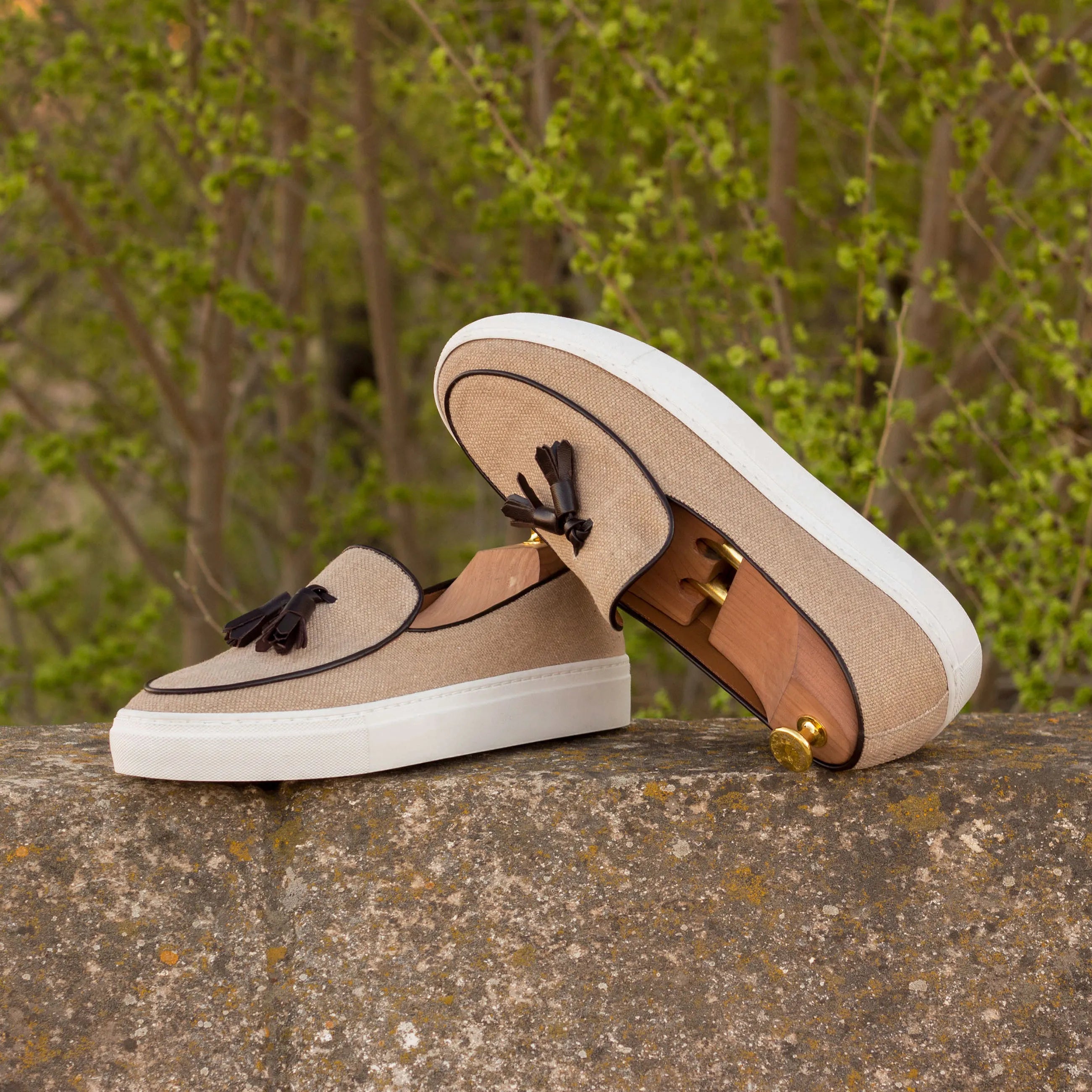 Tan suede tassel Tonny Belgian sneaker loafer