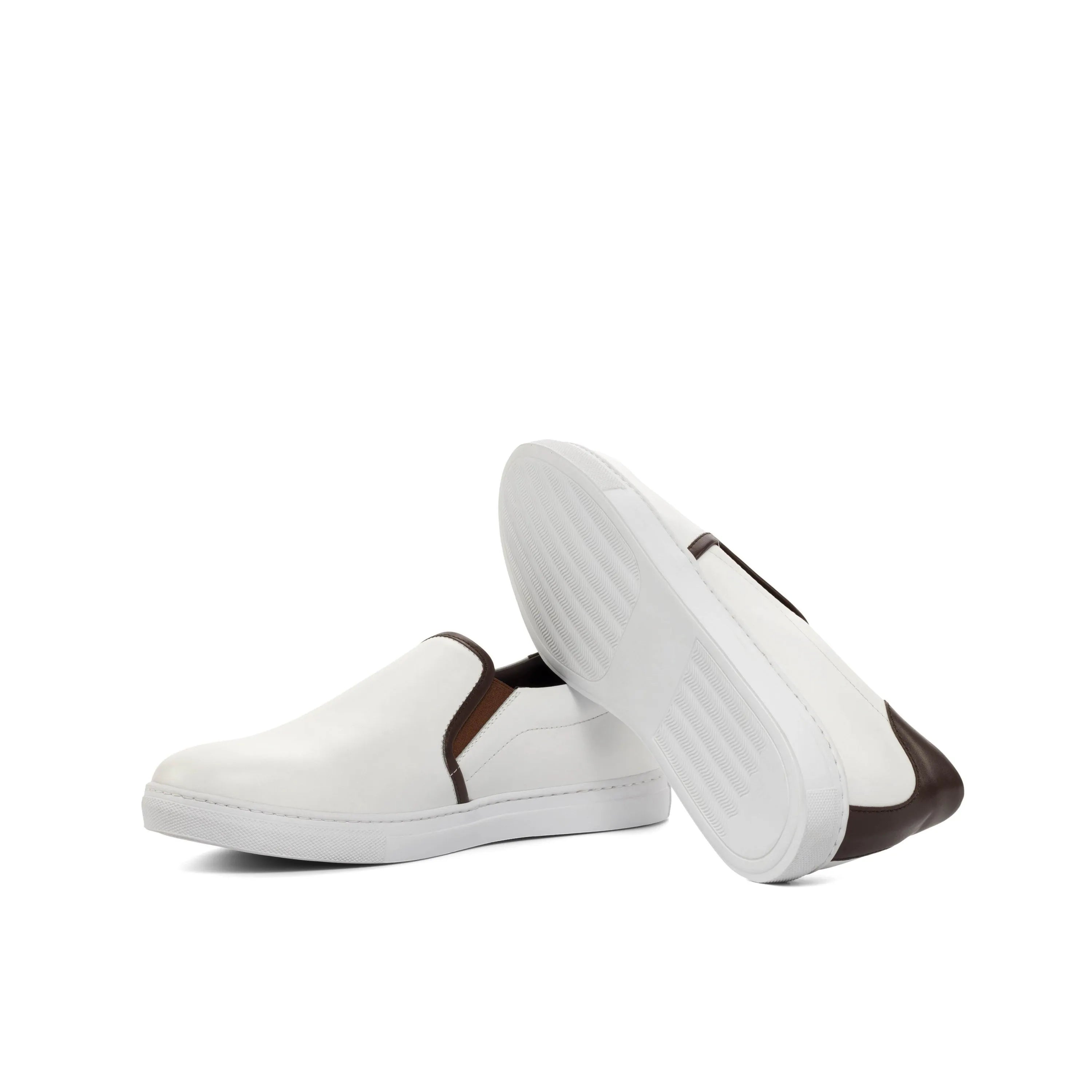 White Tuesday Slip leather slip-on sneakers with patina Chelsea style