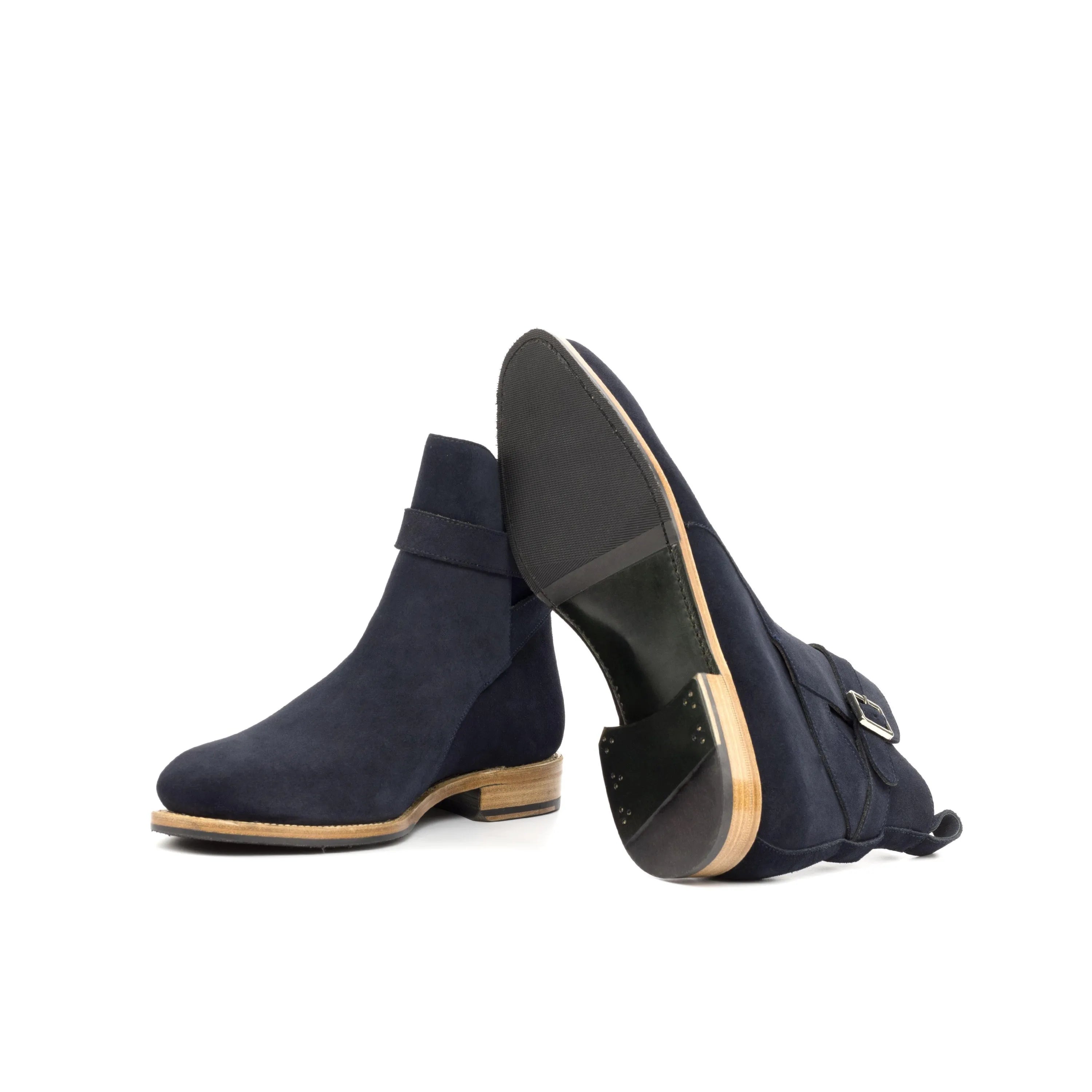 Pair of navy suede Vila Jodhpur Boots II ankle boots