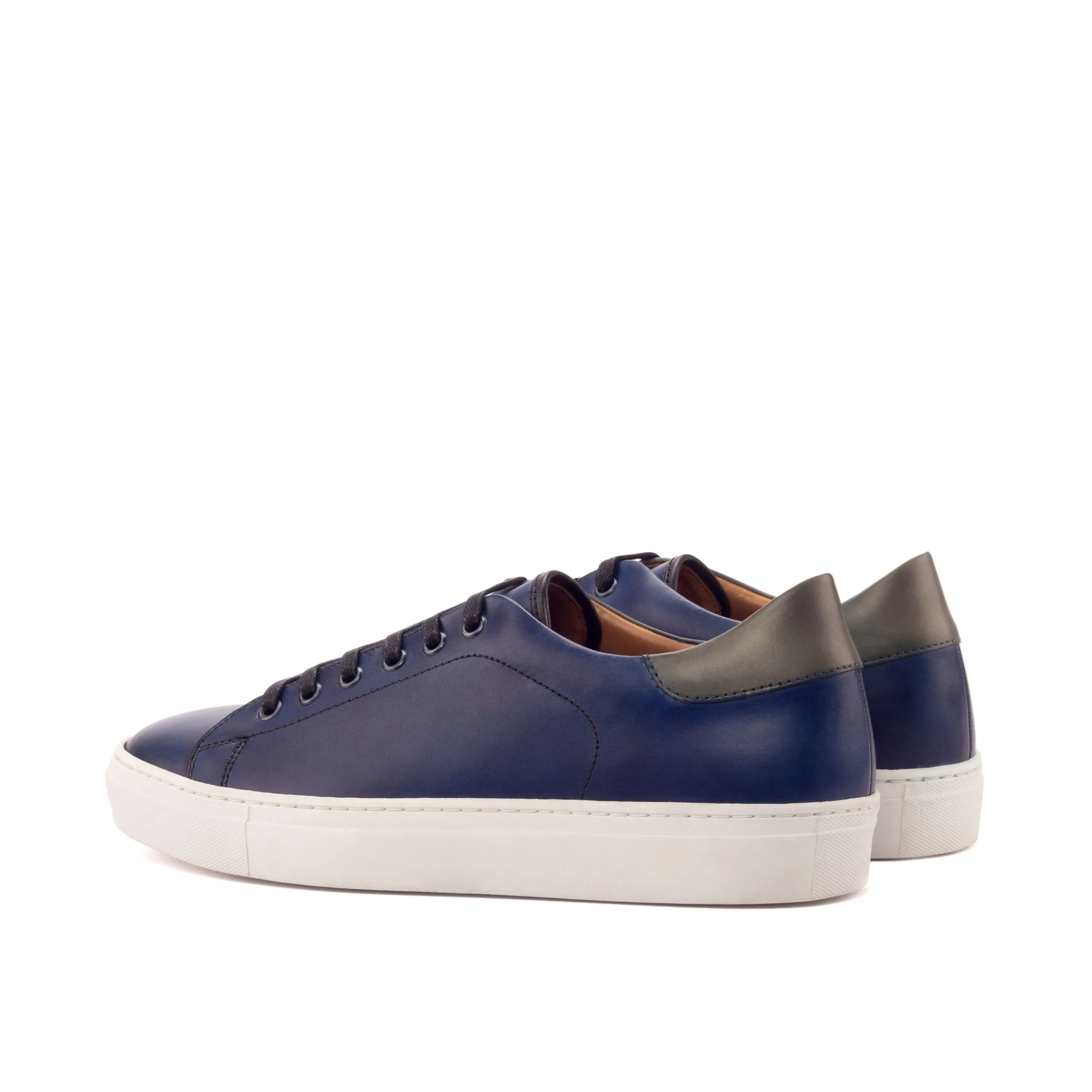 Blue Zeloo Trainer Sneakers II with painted calf and white cupsole soles